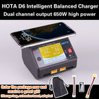 HOTA D6 DC650W 15A Dual Smart Charger Maximum current 1600mA Built-in Micro USB for 1-6S Lipo LiHV/NiZn/Nicd/NiMH Battery