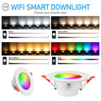 12-1Pcs RGB LED Bulb Tuya Dimmable Downlight Spotlight Bluetooth-Compatible Lamp 10/15W APP Control GB+CW+WW Smart Lamp