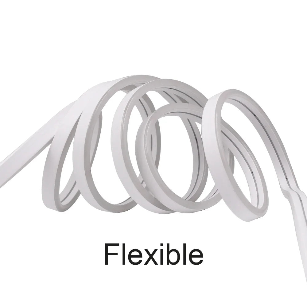 DC 12V 24V LED Neon Strip Light Neon Sign Waterproof Silicone Rope Lights Flexible Lamp Home Decoration with 2pin Wire 9 Colors