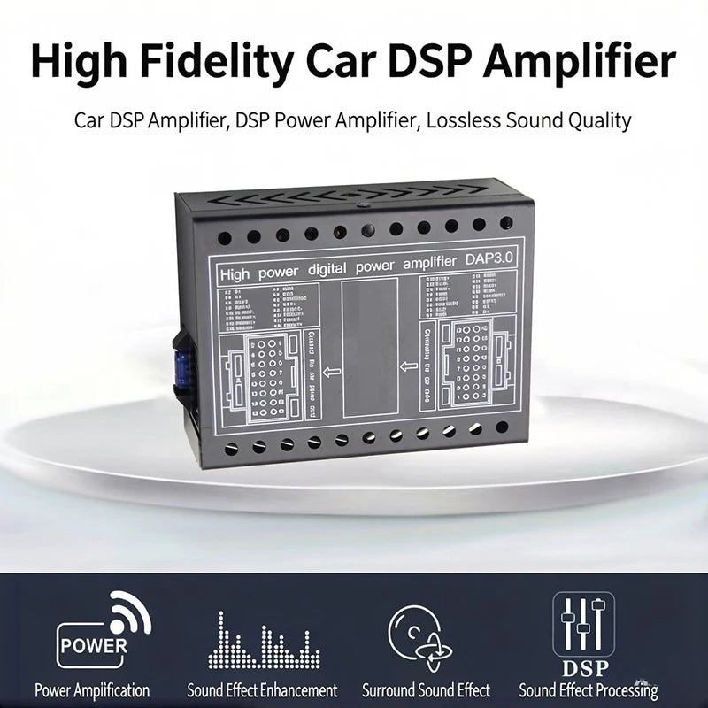 DSP Amplifier DC 12V High-Fidelity Audio Stereo Digital Audio Processor After 4x60w For To Android Navigation Locomotive