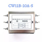 Three-Phase Power Filter inverter EMI Servo Filter Purifier CW12B-10/20/30/40/50/60A-S/SR AC 380V Three-Wire Rail Mount Terminal