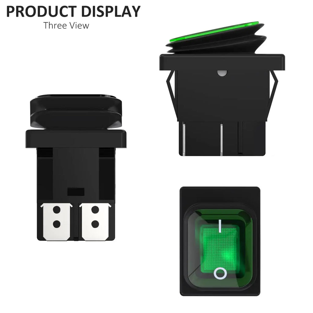 2pcs 30A Power Switch 125V/250V AC Boat Rocker Switch ON/Off Switch 4Pins Toggle Switch with UL Certificate Waterproof Switches