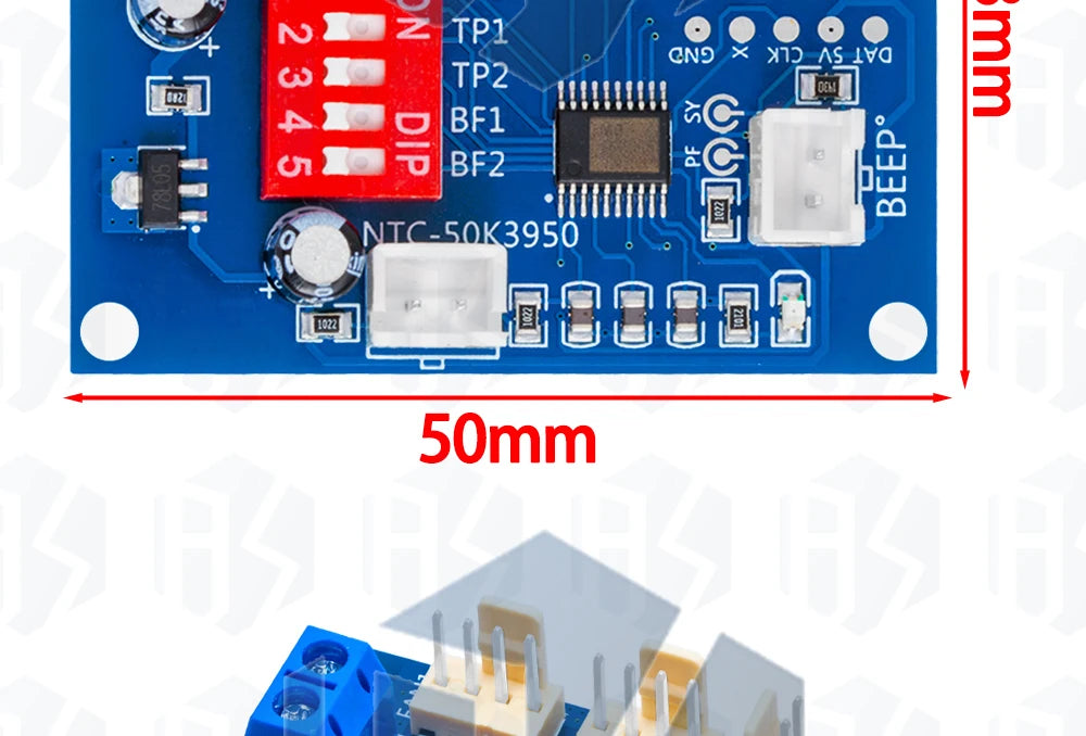 DC 12V 5A PWM PC CPU Fan Temperature Control Speed Controller Module Buzzer High-Temp Alarm NTC B 3950 Thermistor 50K