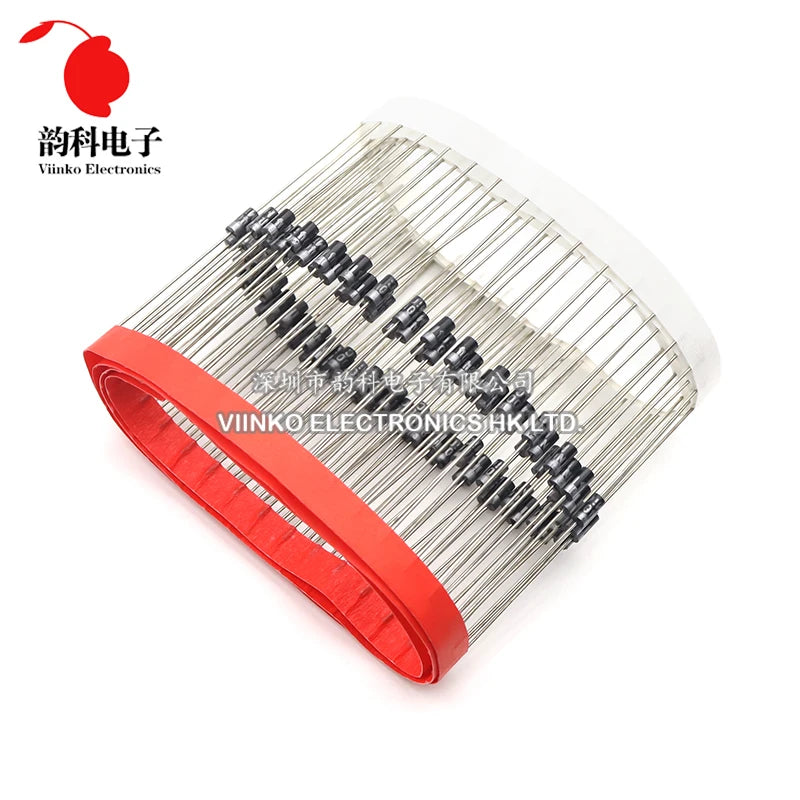 100pcs 1N4007 1N4006 1N4005 1N4004 1N4003 1N4002 1N4001 4007 IN4007 1A 1000V 800V 400V 50V DO-41 Rectifier Diode High Quality