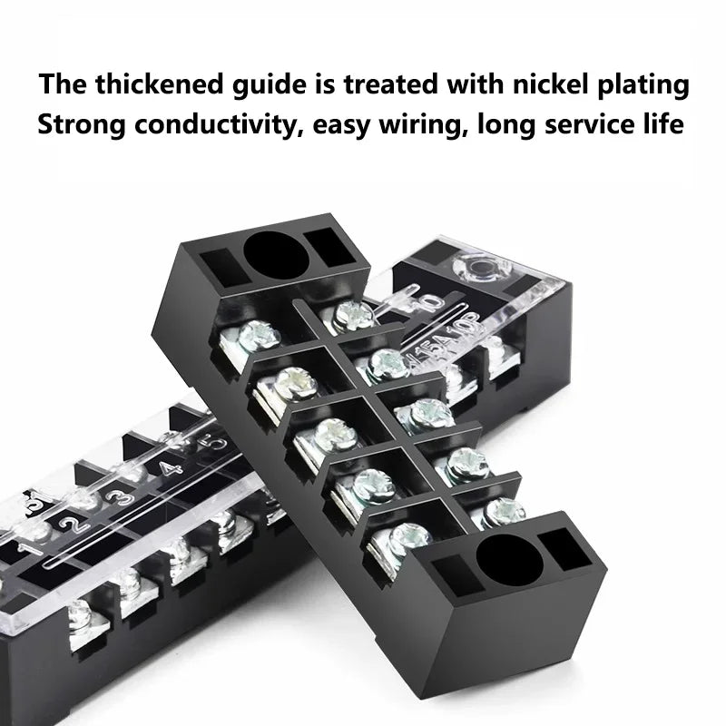 10PCS TB-1503/TB-1506 15A TB-2503/TB2506 600V 15A Dual Row Strip Screw Terminal Block wire Fixed Wiring Board connector