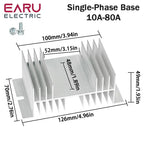 EARU 10A-200A New Single Phase Three Phase Solid State Relay Module Heat Sink SSR DA AA DD Aluminum Fins Radiator Din Rail Mount