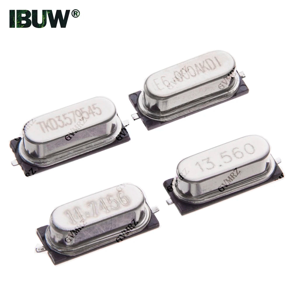 HC-49SMD SMD 2-Pin Passive Crystal Oscillator - High Precision Quartz Resonator 25MHZ 24MHZ 8MHZ 16MHZ