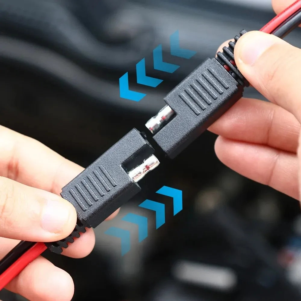 (14.5cm) SAE Connector Cable 12V Quick Disconnect 2 Pin Plug for Automotive Battery Tender Solar Panel Charger Cord Wire Harness