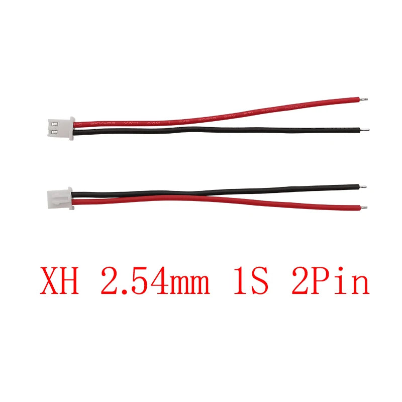 JST XH 2.54mm Pitch 1S 2 Pin Balance Plug Conenctor XH 2.54 Female Plugs With 22AWG Silicone Wire Cables For RC Lipo Battery