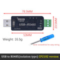 NEW CH340 CP2102 USB to RS485 serial port Industrial grade1500VRms transmission distance up to 1200 meters tested under 9600bps