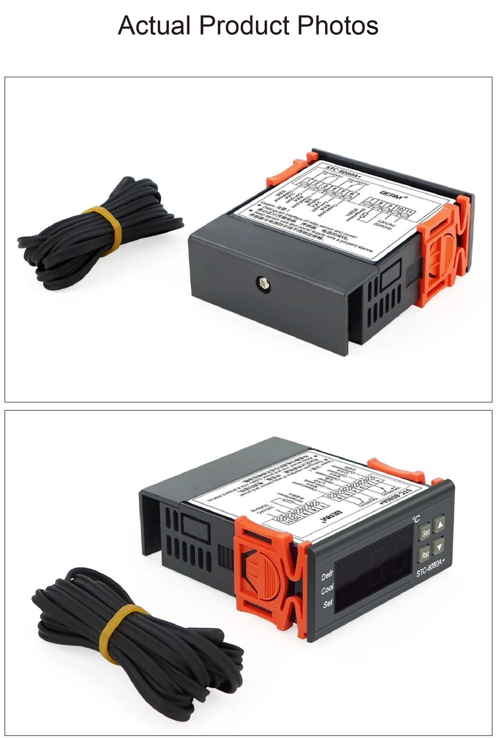 STC-8080A+ Digital Temperature Controller Thermostat Switch for Freezer Refrigerator Cold Storage Cooling Defrost Display