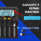 POWERKAN PD4 Smart Battery Charger with LCD Display Capacity Test for 18650 21700 26650 Li-ion Ni-MH Rechargeable Batteries