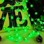 DIY Clover String Lights Green Decorative Lighting Battery Powered for Party Home Holiday Decoration