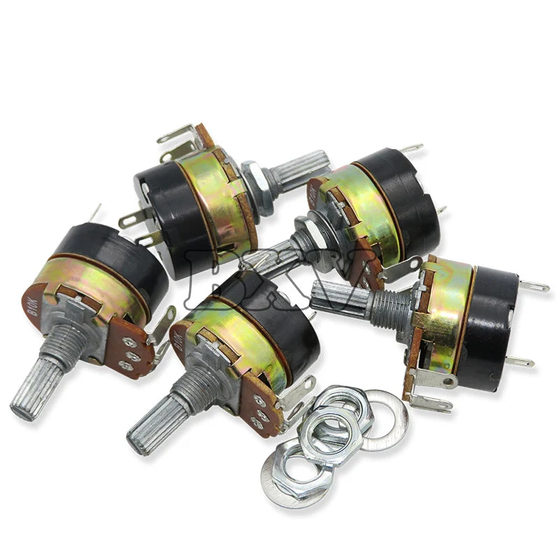 WH138-1 Potentiometer Adjustable Resistance Speed Regulator With Switch WH138 B5K B10K B20K B50K B100K B250K B500K 10K 100K 2PCS