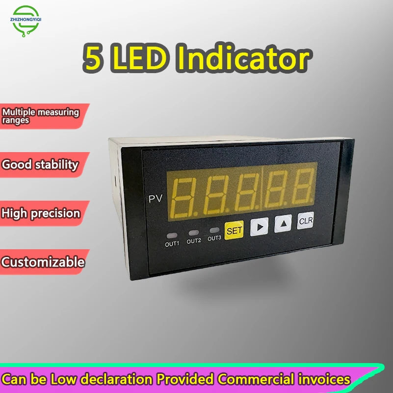 25mm/58mm Mini Compression Load Cell Sensor, 10kg-5t Optional,mV/V Output with Digital Force Display Indicator Meter 220V Supply
