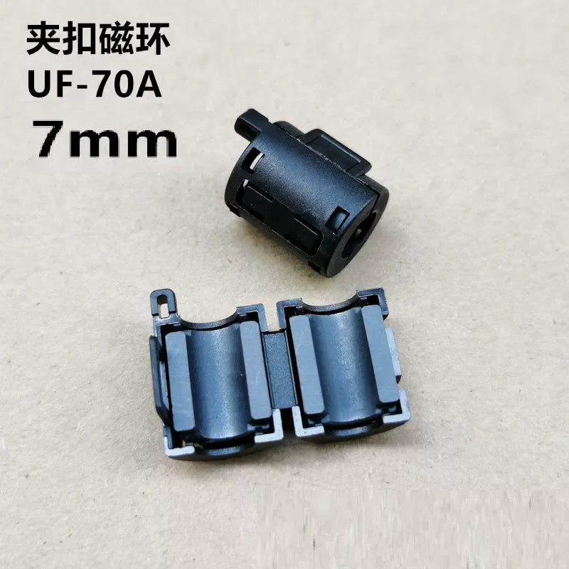 XM/UF-70A Snap Degaussing Filter Noise Suppressor EMI RFI Clip Choke Ferrite Core Cable 7mm Removable Anti-interference ZCAT1518