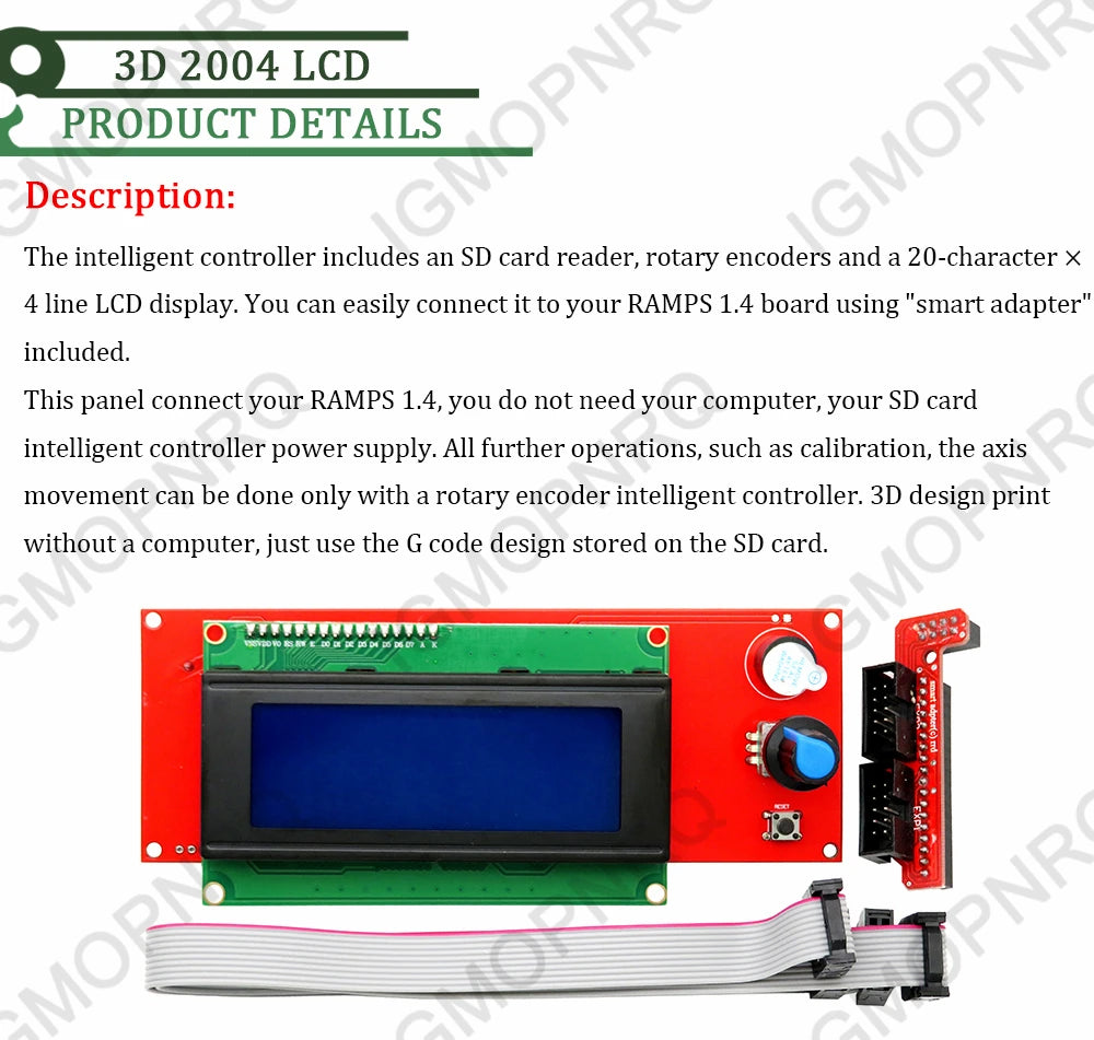 Mega 2560 R3 CH340+1pcs RAMPS 1.4 Controller+5pcs A4988/DRV8825 Stepper Driver Module+1pcs 2004 controller for 3D Printer kit
