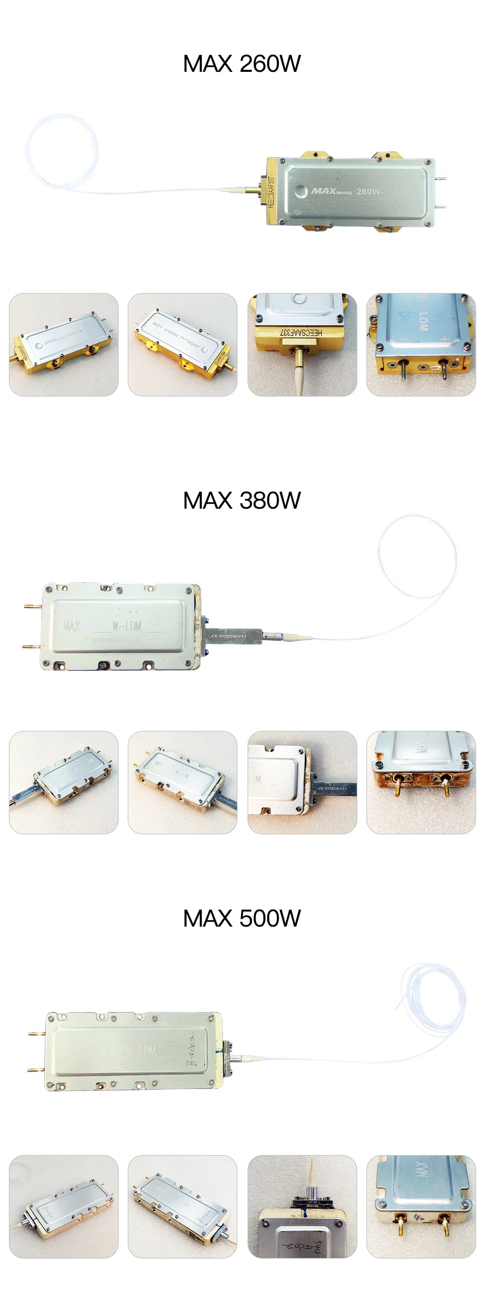 Original Max Laser Source Pump 130W 260W 380W 500W Pumping Source Fiber Module Pulsed Laser Diode