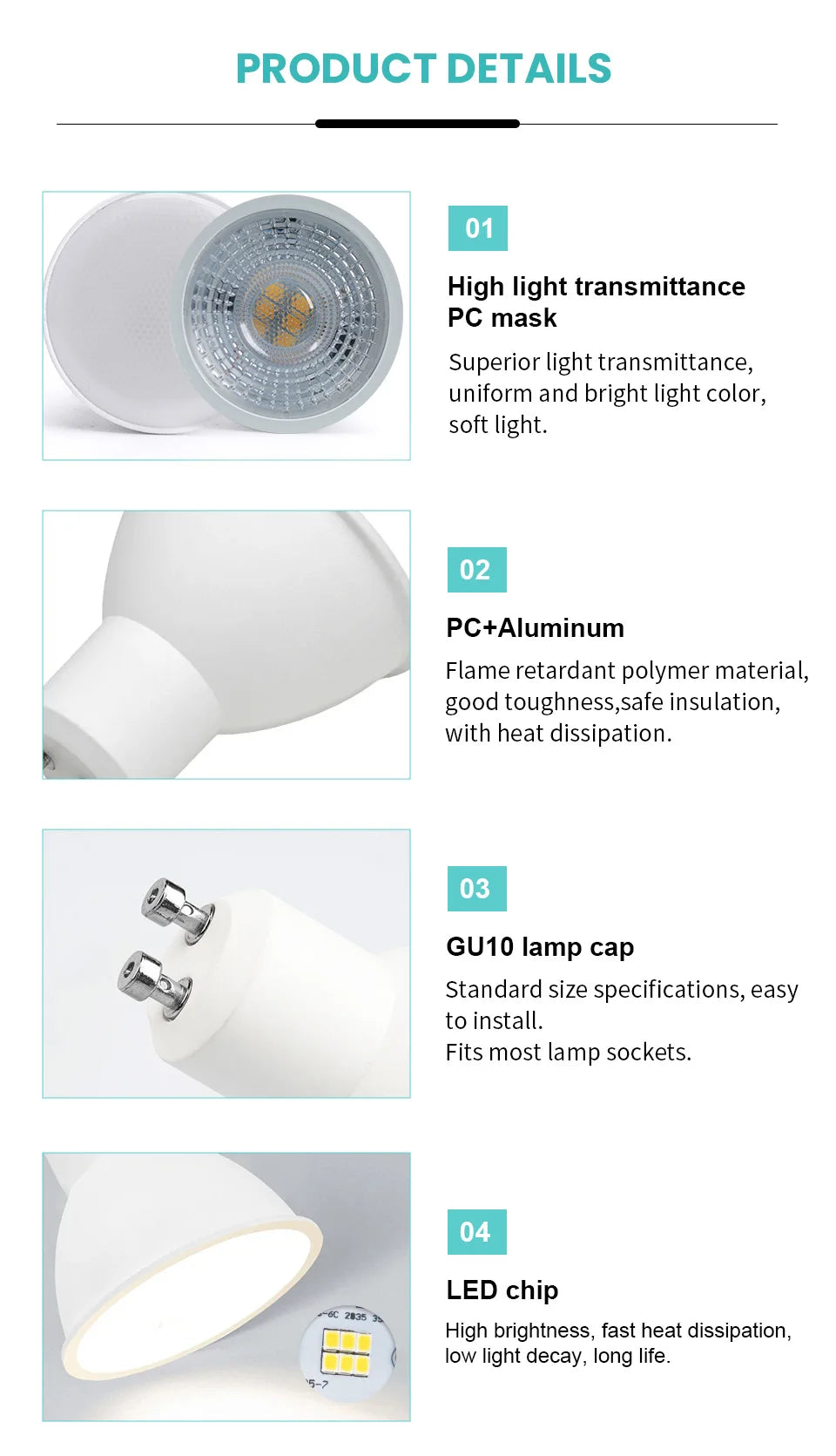 1-10PCS LED spot light GU10 AC220V LED energy saving bulb 3W 6W 9W 12W LED Lamp Spotlight Bulb 38 Degree lampara for home