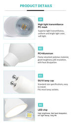1-10PCS LED spot light GU10 AC220V LED energy saving bulb 3W 6W 9W 12W LED Lamp Spotlight Bulb 38 Degree lampara for home