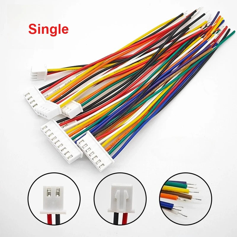 10PCS XH2.54 22AWG 3A 2/3/4/5/6~12P 0.1" Pitch Male Female Plug Socket TJC3 8cm/10cm/20cm/50cm Wire Cable Harness Connector