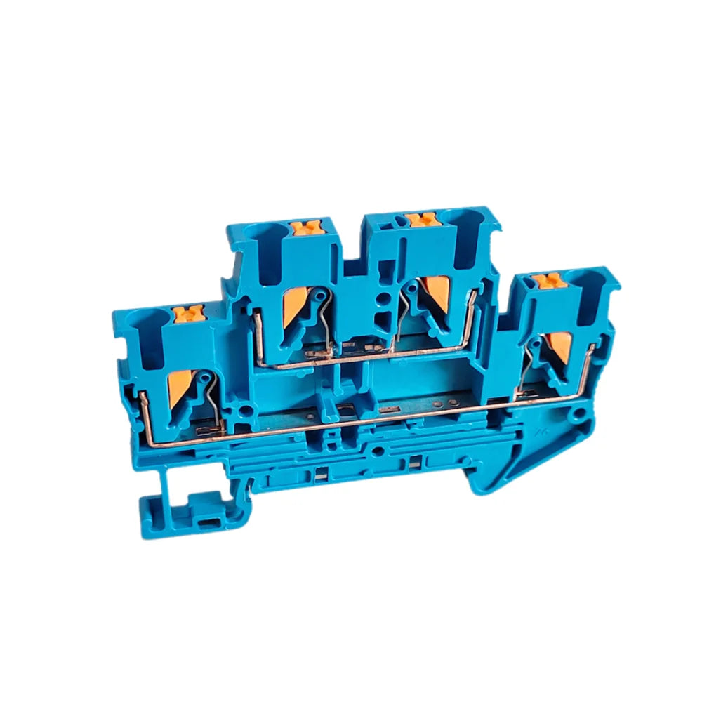 10Pcs PTTB-2.5 Double Level Push-in Din Rail Terminal Block 2 Layer 2.5mm² Plug Cable Electrical Wire Connector PTTB 2.5