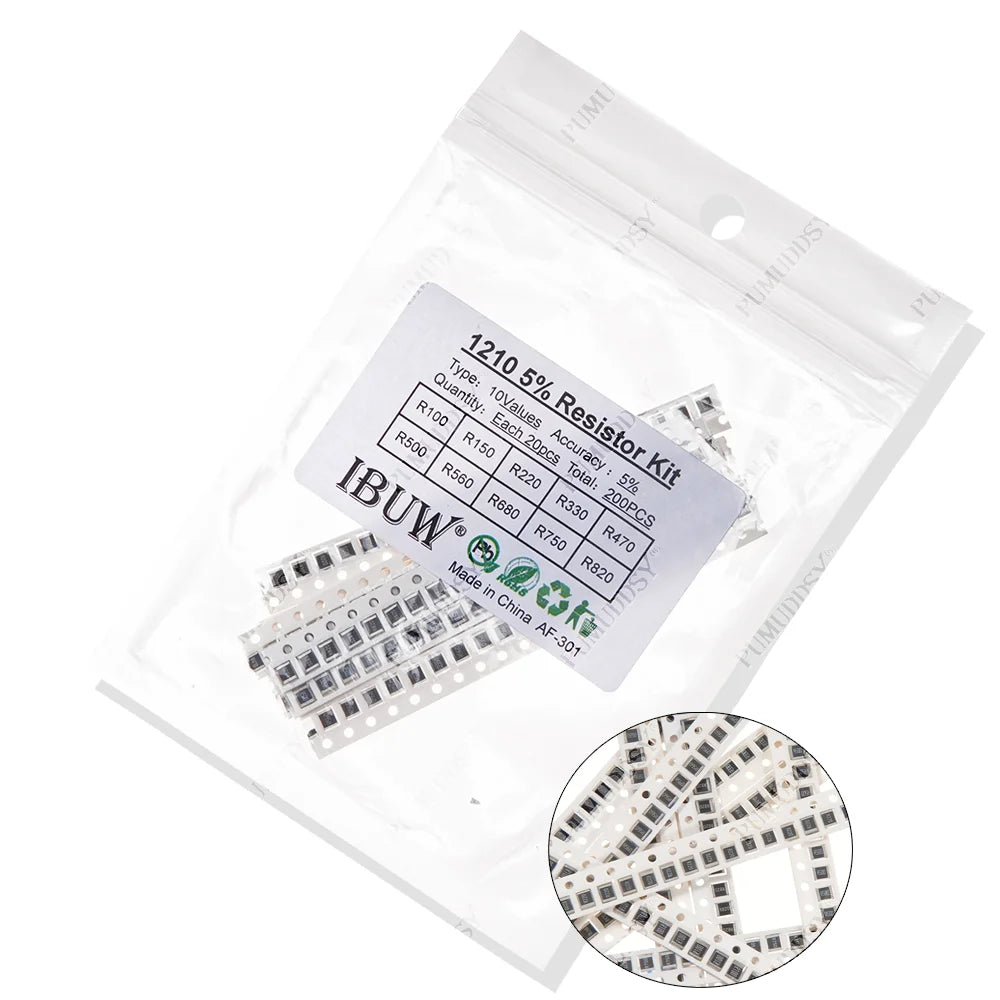 200pcs 660pcs 720pcs 4000pcs 0402 0603 0805 1206 1210 2512 smd resistor kit igmopnrq assorted kit 10k 100k 1k 1r 100r 220r 1% 5%