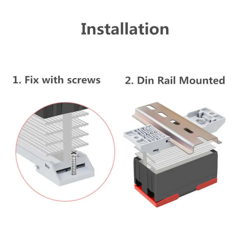 GEYA GSR2-1 SSR 10A 25A 40A 60A 80A 100A 120A Din Rail Mounted Solid State Relay SSR Single Phase With Heat Sink DD AA DA SSR
