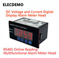 DC Digital Voltmeter Ammeter Panel Meter with Upper/Lower Limit Alarm, RS485 Modbus RTU, Relay Output Control, LED Display Kit