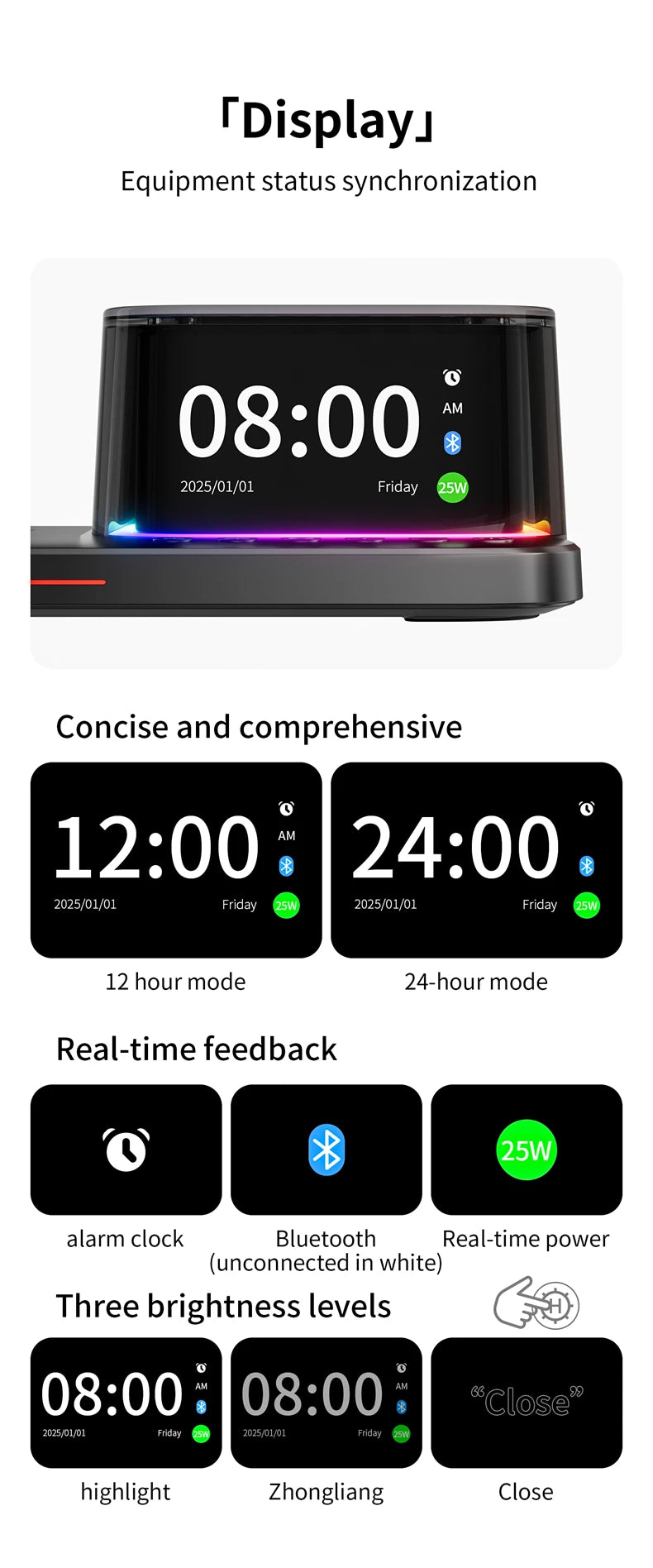 Super Fast QI2.2 25W Magnetic Wireless Charger Station For Galaxy S25/S26 iPhone 17 16 Pro Max Apple& Galaxy Watch Airpods Buds