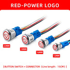 Metal Switch Button Push With Wire Waterproof on off 12mm 16mm 19mm 22mm Momentary/Latching Led Light Start Stop 5V 12V 24V 220V