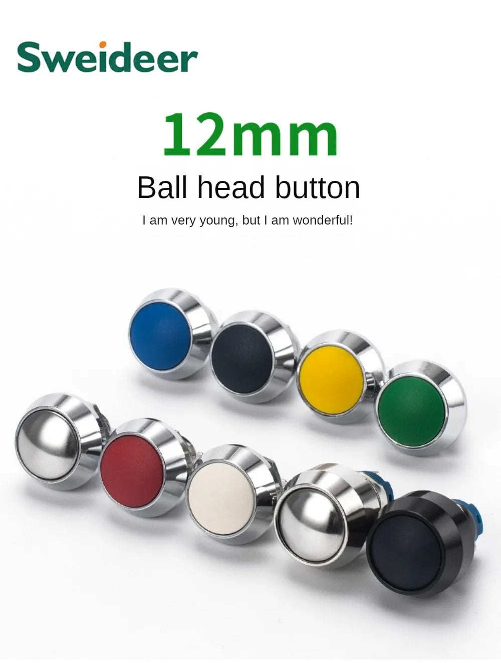 12mm Ball Round Head Metal Push Button Switch Waterproof Reset Self Locking Screw Welding Feet 3A Car Auto Horn Door Bell Swtich
