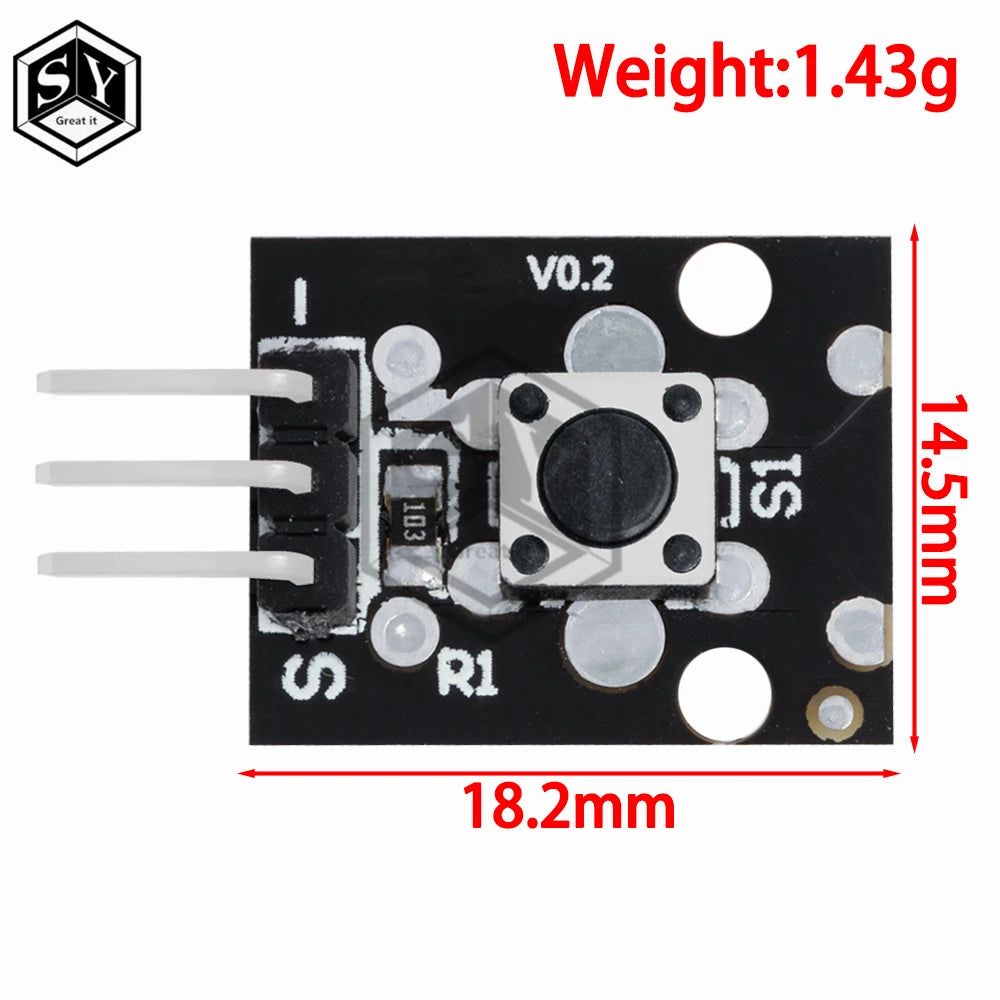 KY-004 3pin Button Key Switch Sensor Module for Arduino Diy Starter Kit 6*6*5mm 6x6x5mm KY004