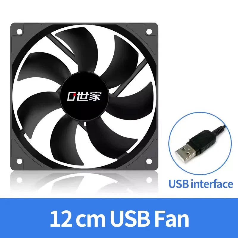 TEUCER USB Cooling Fan 8CM/12CM/14CM 800-1800RPM USB Port Power Supply Desktop Computer Available