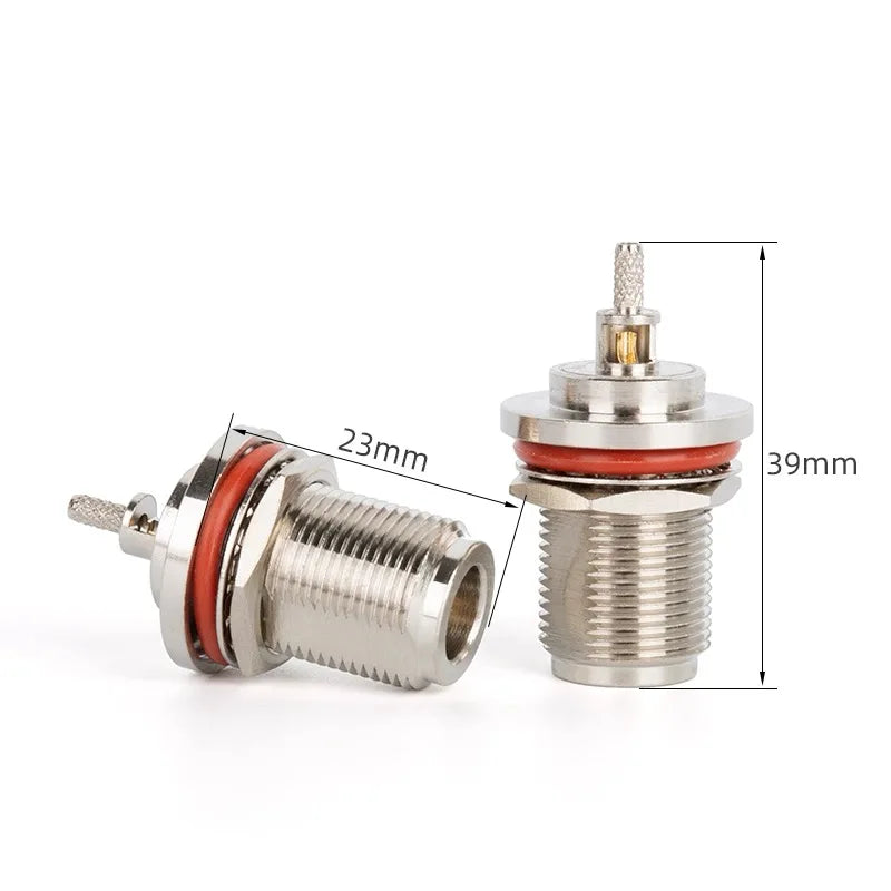 N Female Bulkhead Crimp RG316 RG178 RG174 1.13mm Cable RF Connector