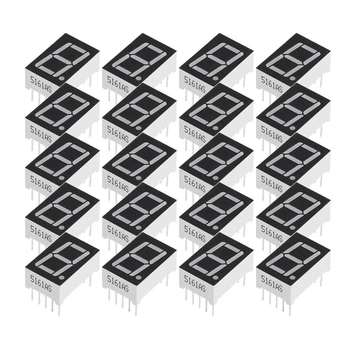 20Pcs Red LED 7 Segment Digit Tube Common Display Module 0.5 Inch Segment Display Long Life High Reliability
