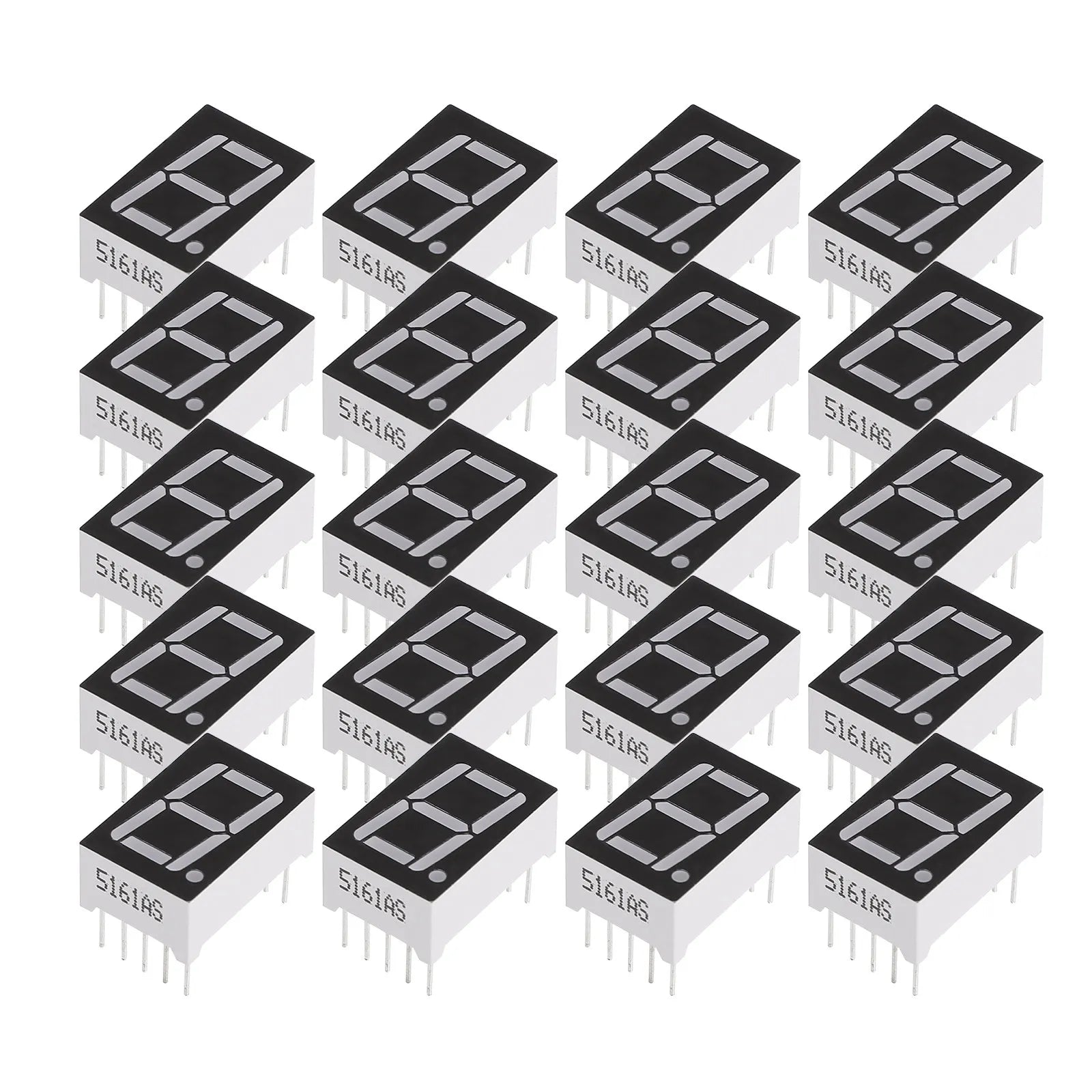 20Pcs Red LED 7 Segment Digit Tube Common Display Module 0.5 Inch Segment Display Long Life High Reliability
