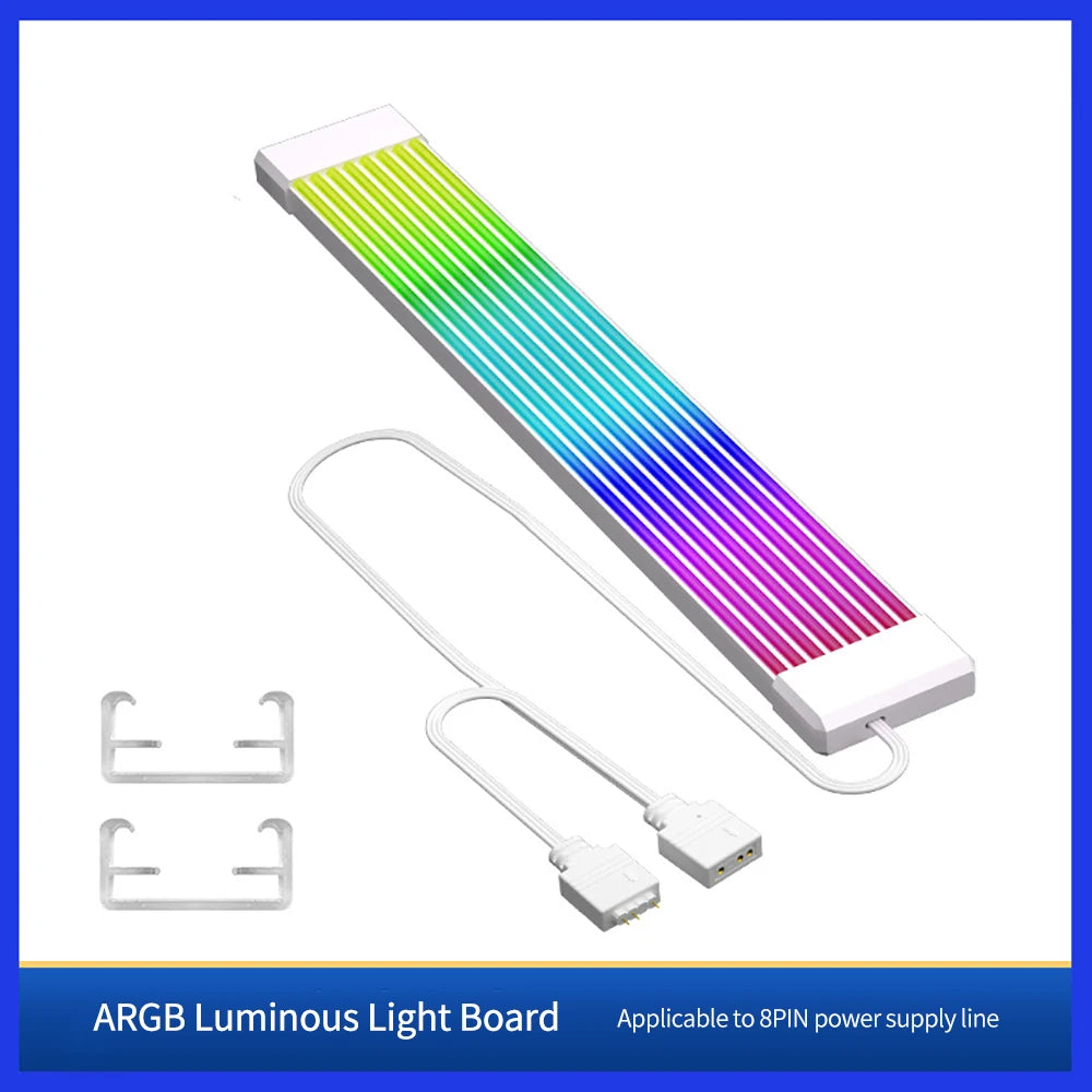 Flexible RGB LED Light Strip Bar ARGB Board Cover For Computer Power Supply ATX 24PIN GPU Video Card Cables And Case