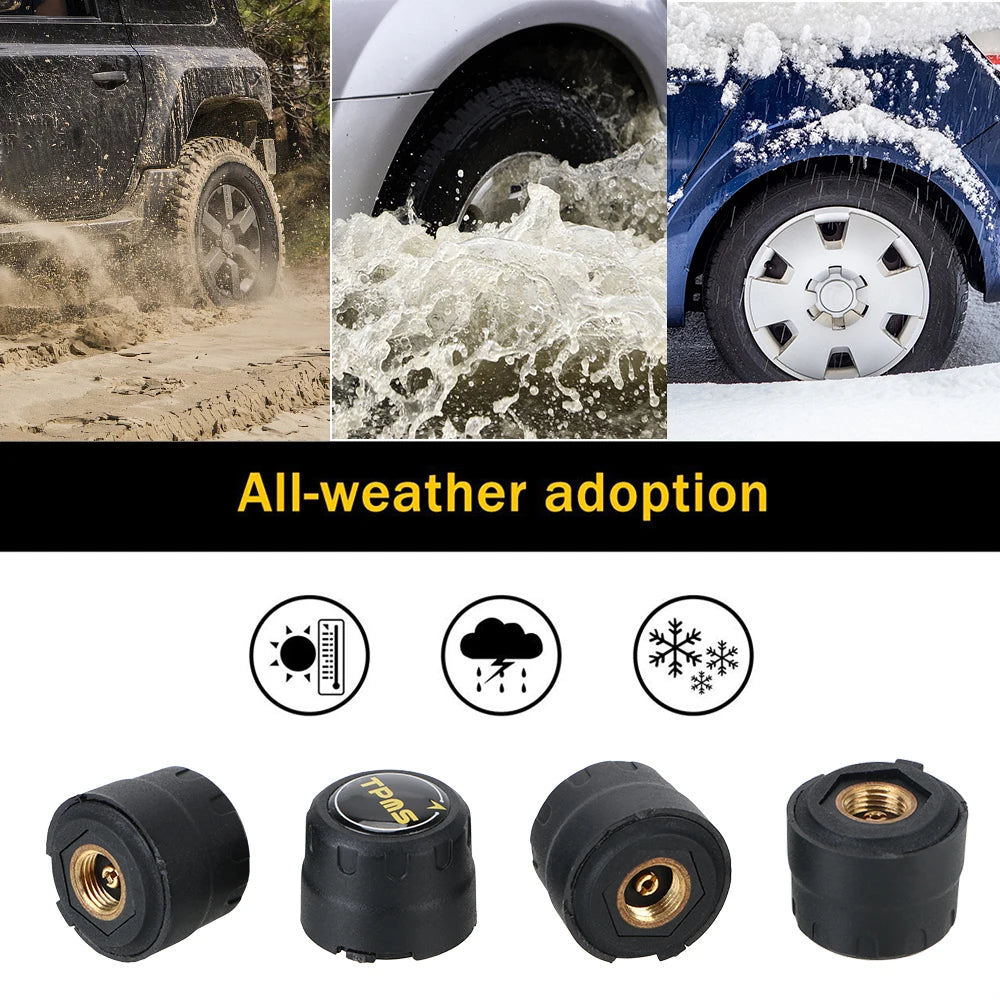 Android iOS BLE TPMS External Alarm Tire Pressure Sensors APP Display Universal Car Tire Pressure Sensor Bluetooth 4.0 5.0