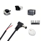 90 Degree Right Angle DC Power 5.5mm 2.1mm Barrel Male Plug Connector to Pigtail Cable for 5050 3528 LED Strip Light CCTV Camera