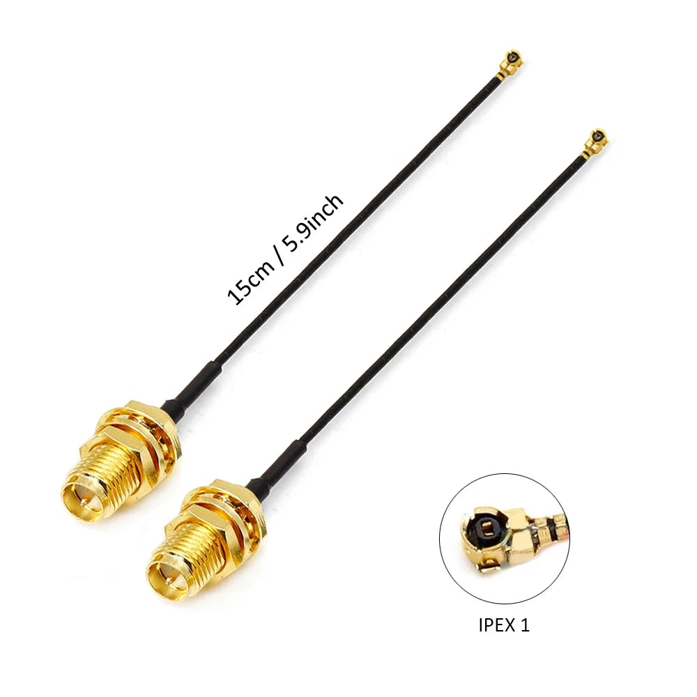 2PCS U.F.L1 To SMA Female Low Loss Coaxial Cable 15CM U.F.L1 1.13mm Pigtail Cable for  PCIE Network Cards PCI Wi-Fi WAN Repeater