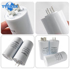 1PCS 450VAC CBB60 Motor Run Capacitors 4pin Dual Insert Starting Capacitor 4UF-60UF for Air Compressor Water Pump 6UF 10UF 50UF