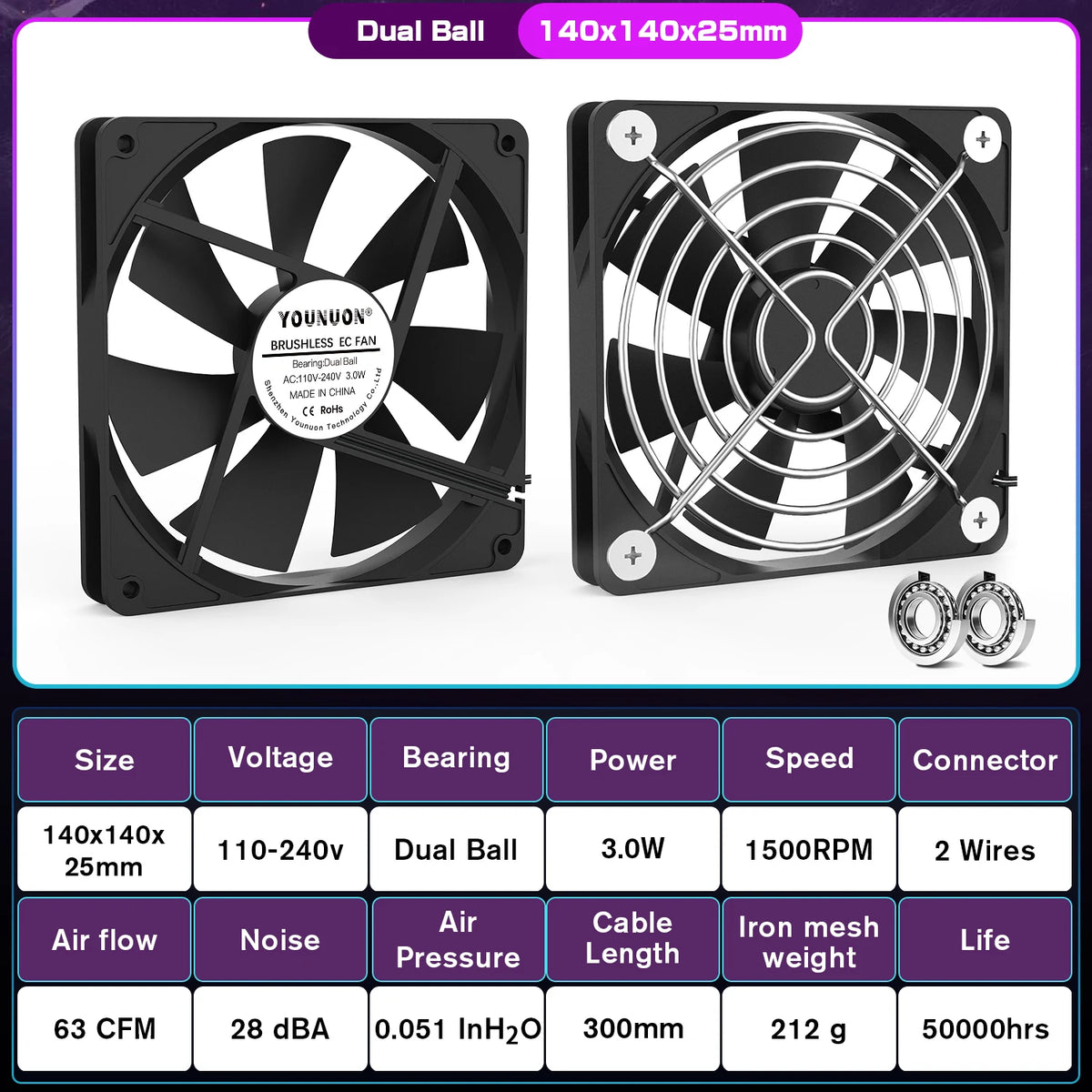 1PCS EC Brushlee Fan 6025/8025/9225/12025/12038/12032 AC 110V 115V 120V 220V 240V Cooling Cooler Fan