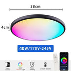 TUYA Intelligent LED Ceiling Light RGB Remote Dimming WiFi Bluetooth Decorative Light Living Room Bedroom Indoor Home Light
