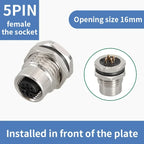 M12 male and female socket  4 5  8  pins weld IP67/68 Install front/rear panel waterproof circular connectors