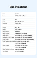 [CCC Certification] Vention Magnetic Power Bank 22.5W 10000mAh Portable 3C Powerbank 15W Wireless Fast Charger for iPhone 17 16