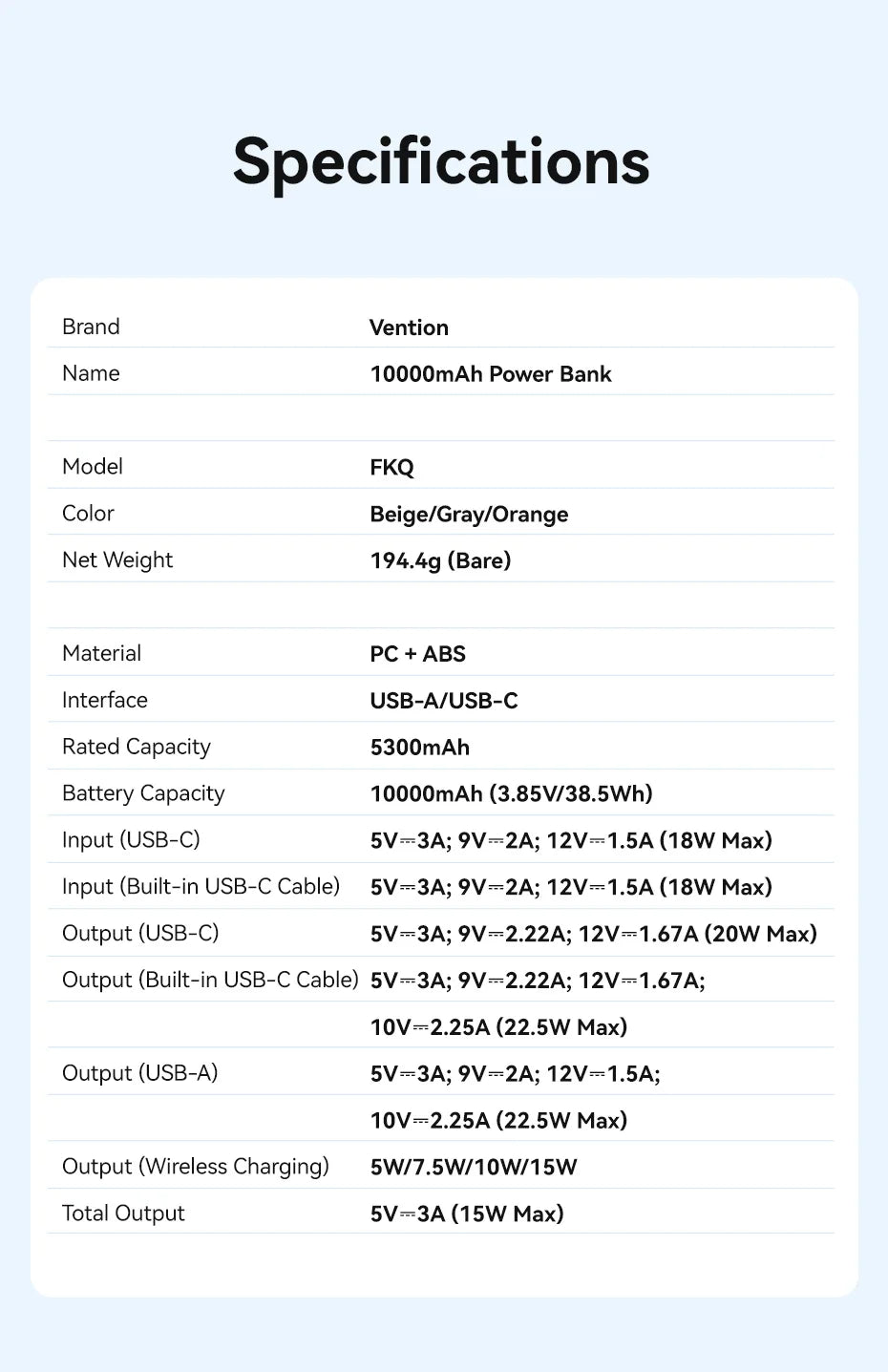 [CCC Certification] Vention Magnetic Power Bank 22.5W 10000mAh Portable 3C Powerbank 15W Wireless Fast Charger for iPhone 17 16