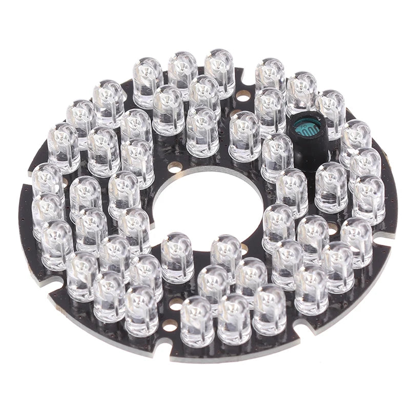 48PCS IR LED 850NM Illuminator Board – 60mm Night Vision Light for CCTV Surveillance Camera Housing, 50° Viewing Angle