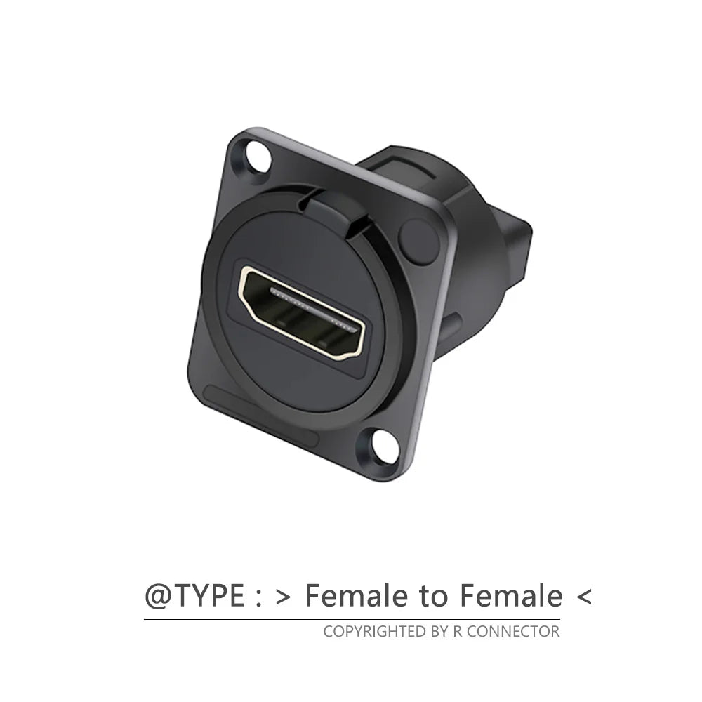 1PC D Type Chassis Connector, D Female Socket Panel Mounted Connector HDMI-Compatible