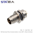 M8 IP67 Waterproof Circular Connector 3 4 5 6 8 Pin Front Rear Panel Mount Solder Industrial Socket Screw M8 M10 M11 M12